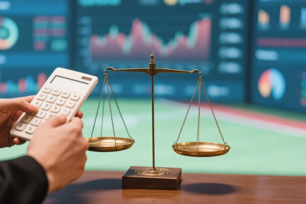 一个人正在平衡风险和回报